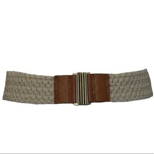 LOFT | Elastic Knit Belt Brass Buckle